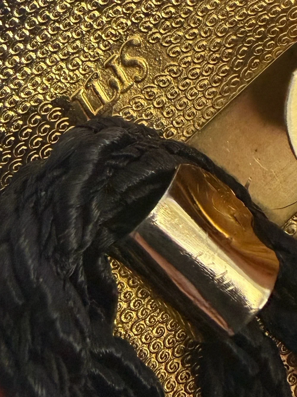 Vintage Black and Gold Rope Belt